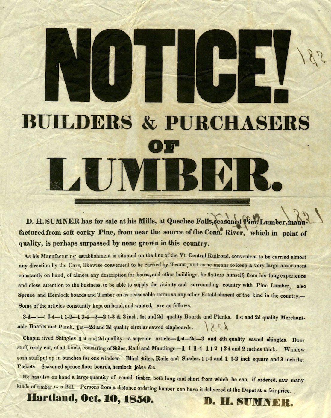 Notice (Lumber Advertisement)<br />
<br />

