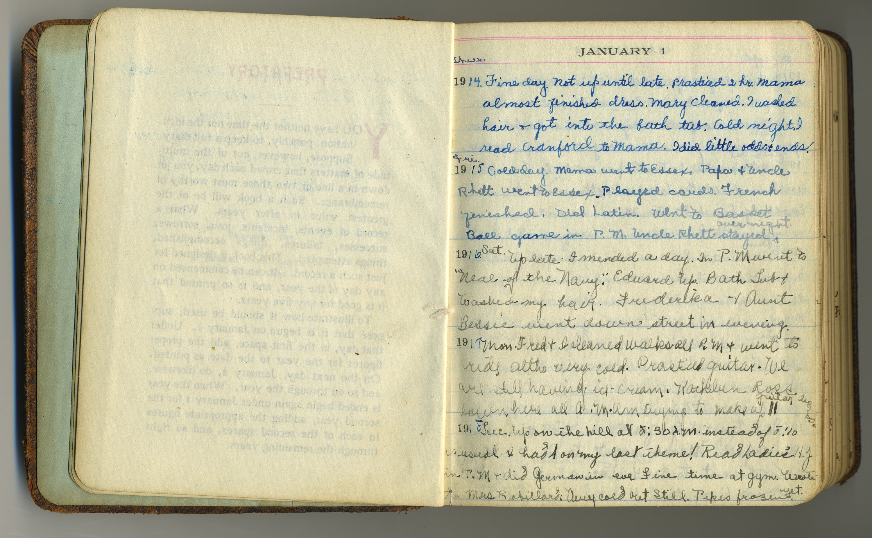 UVM Student Diary, Consuelo Northrop Bailey, 1914-1918