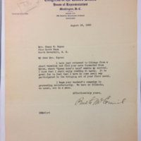 Ruth Hanna McCormick to FPK from August 16, 1930