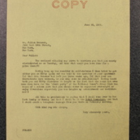 FPK to Julian Messner, June 30, 1933