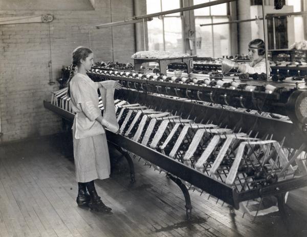 Winding silk at the Sauquoit Silk Manufacturing Company, Philadelphia, PA, March 27, 1918.