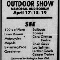 Advertisement for Outdoor Equipment Showing, Apr 5 1981.png