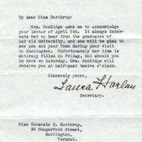 Letter from Grace Coolidge to Consuelo Northrup Bailey, 1924